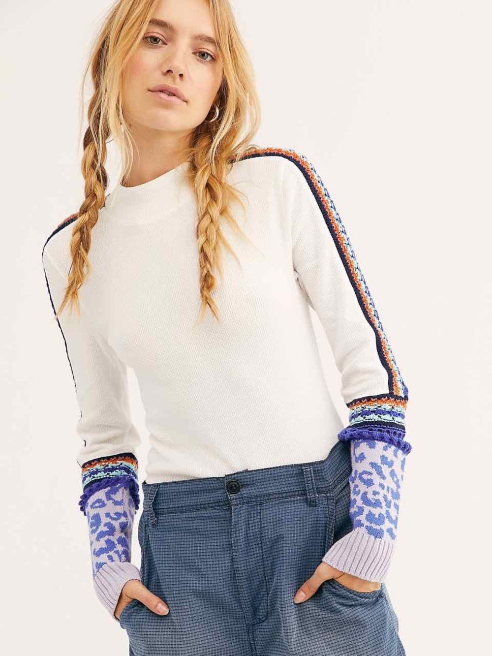 free people Switch It Up Cuff Thermal Top.  NWT